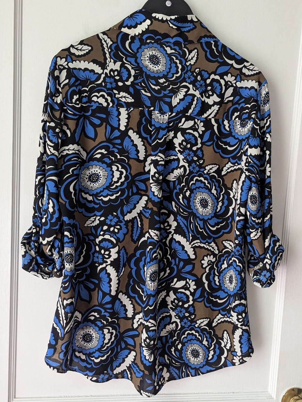 Express Portofino Floral Print Blouse Office Siren Corporate Chic Size Small - Picture 5 of 8